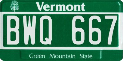 VT license plate BWQ667