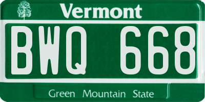 VT license plate BWQ668