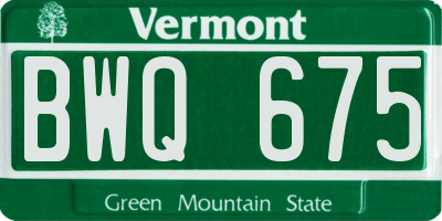 VT license plate BWQ675