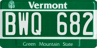 VT license plate BWQ682
