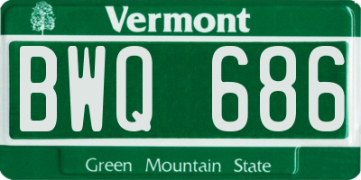 VT license plate BWQ686