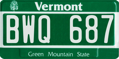VT license plate BWQ687