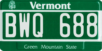 VT license plate BWQ688
