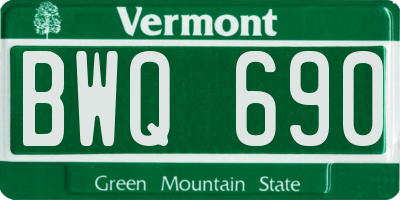 VT license plate BWQ690