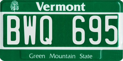 VT license plate BWQ695