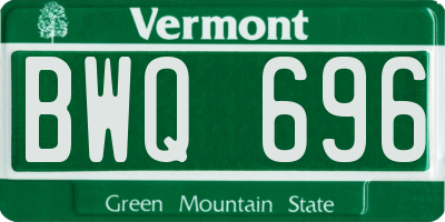 VT license plate BWQ696