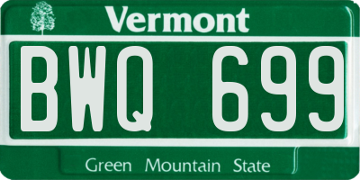 VT license plate BWQ699