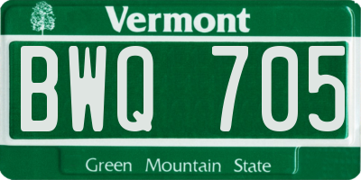 VT license plate BWQ705