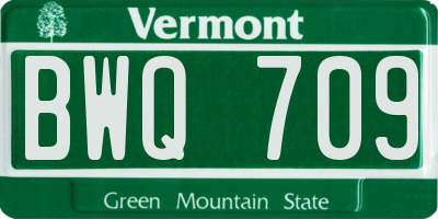 VT license plate BWQ709