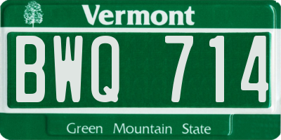 VT license plate BWQ714