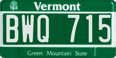 VT license plate BWQ715