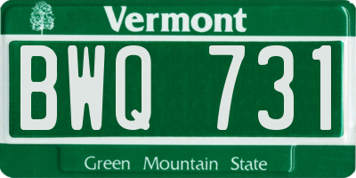 VT license plate BWQ731