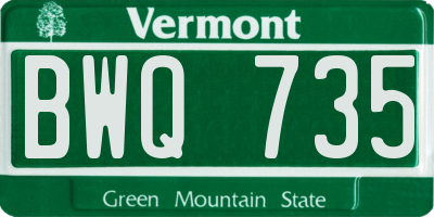 VT license plate BWQ735