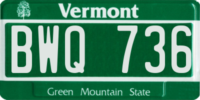 VT license plate BWQ736