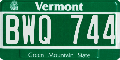 VT license plate BWQ744