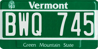 VT license plate BWQ745