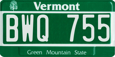 VT license plate BWQ755