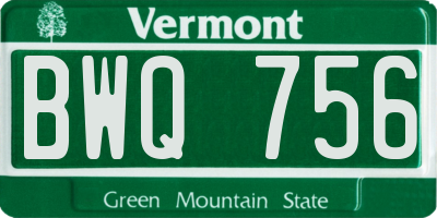 VT license plate BWQ756