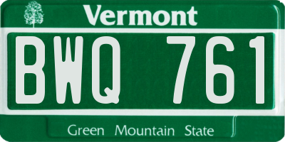 VT license plate BWQ761