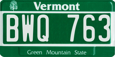 VT license plate BWQ763