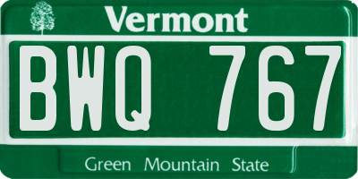 VT license plate BWQ767