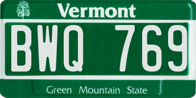 VT license plate BWQ769