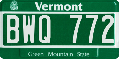 VT license plate BWQ772