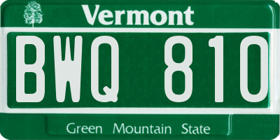 VT license plate BWQ810