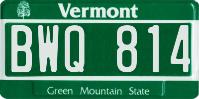 VT license plate BWQ814