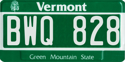 VT license plate BWQ828