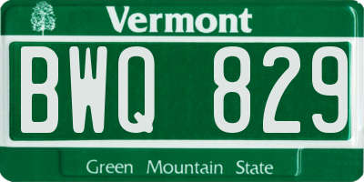 VT license plate BWQ829