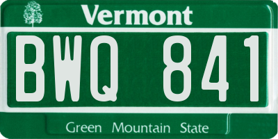 VT license plate BWQ841