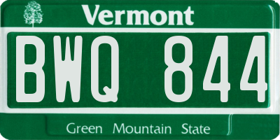 VT license plate BWQ844
