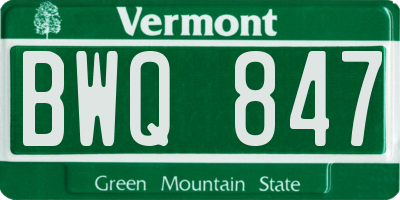 VT license plate BWQ847