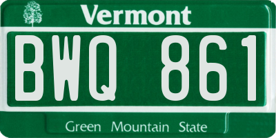 VT license plate BWQ861