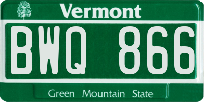 VT license plate BWQ866