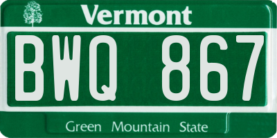 VT license plate BWQ867