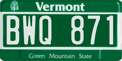 VT license plate BWQ871