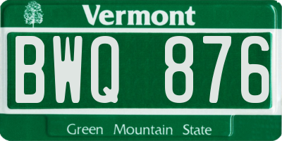 VT license plate BWQ876