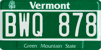 VT license plate BWQ878