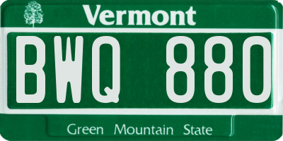 VT license plate BWQ880