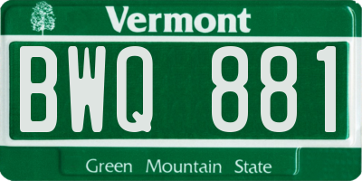VT license plate BWQ881