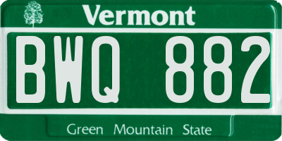 VT license plate BWQ882