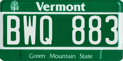 VT license plate BWQ883