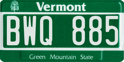 VT license plate BWQ885