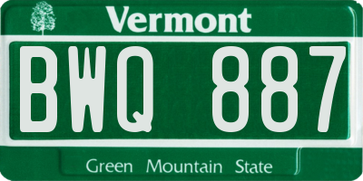 VT license plate BWQ887