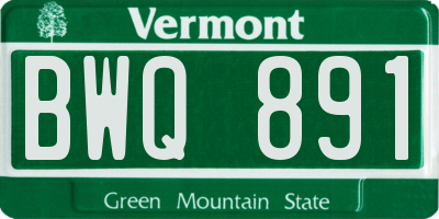 VT license plate BWQ891