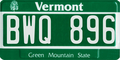 VT license plate BWQ896