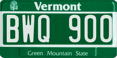 VT license plate BWQ900