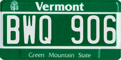 VT license plate BWQ906